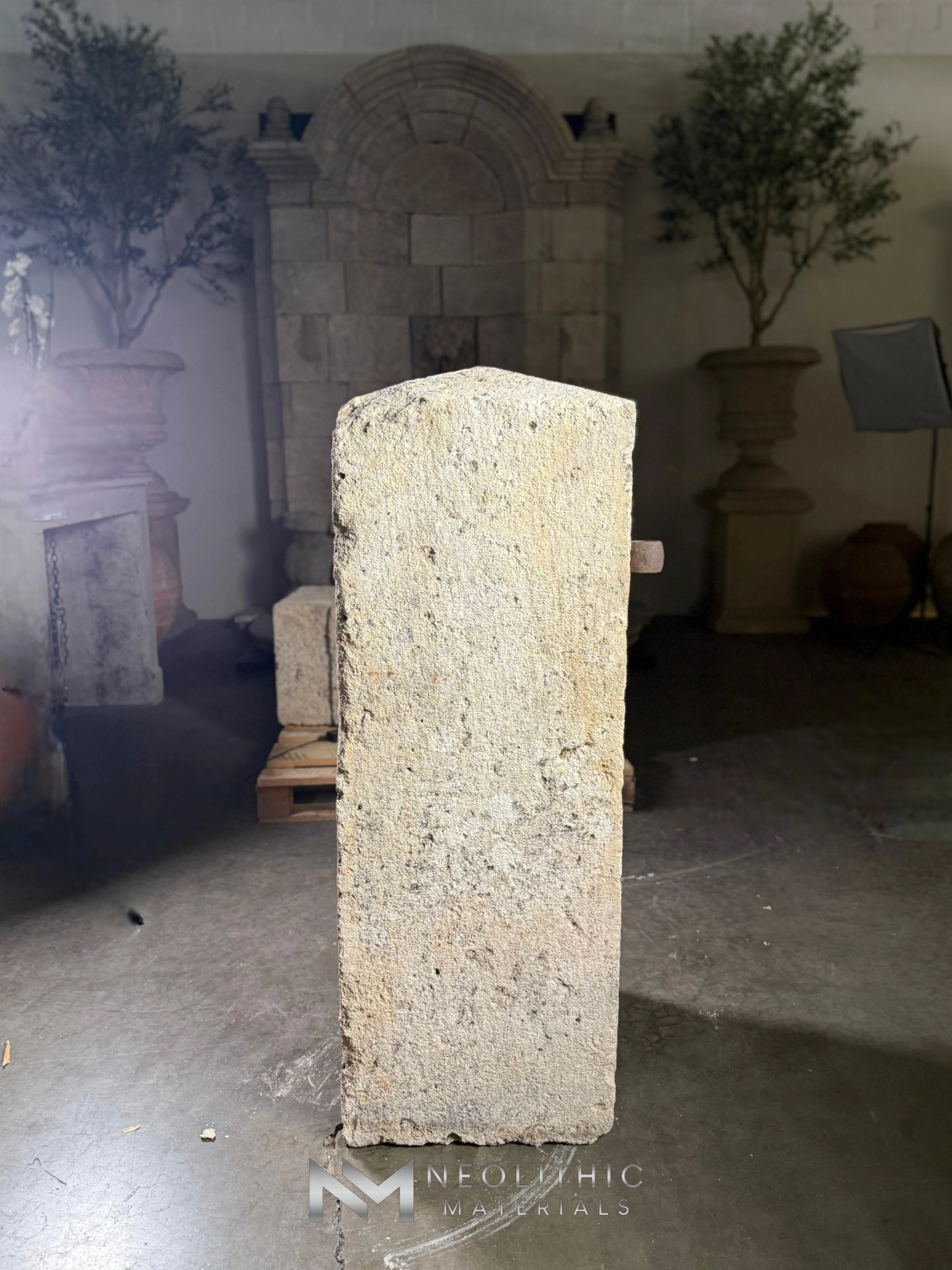 French Antique Limestone Pillars - Image 1